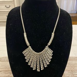 Vintage Silver Tone Pendant Statement Necklace